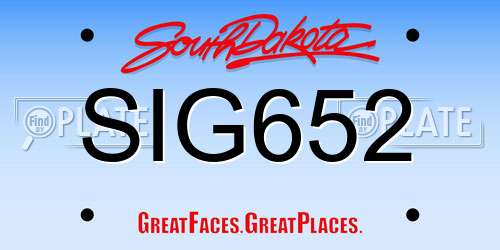 SIG652 South Dakota License Plate