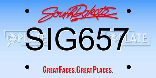 SIG657 South Dakota License Plate