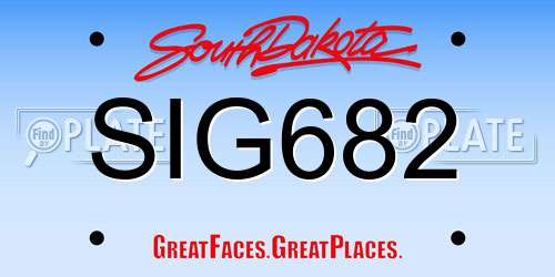SIG682 South Dakota License Plate