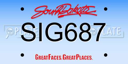 SIG687 South Dakota License Plate
