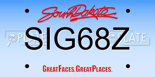 SIG68Z South Dakota License Plate