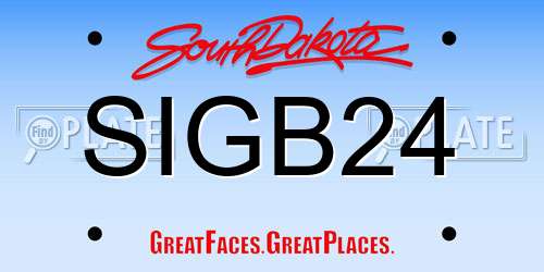 SIGB24 South Dakota License Plate