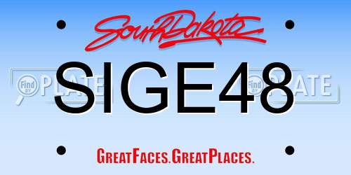 SIGE48 South Dakota License Plate