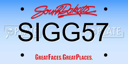SIGG57 South Dakota License Plate