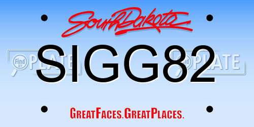 SIGG82 South Dakota License Plate