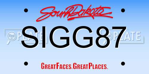 SIGG87 South Dakota License Plate