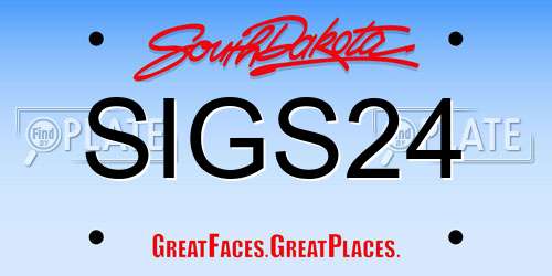 SIGS24 South Dakota License Plate