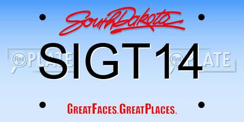 SIGT14 South Dakota License Plate