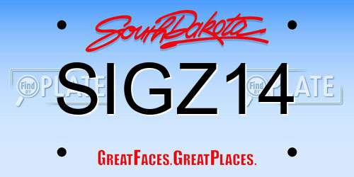 SIGZ14 South Dakota License Plate
