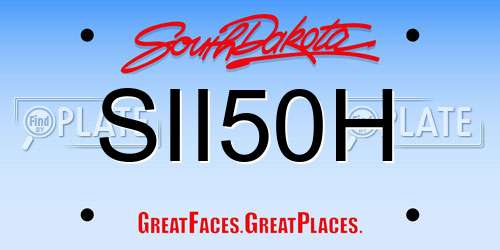 SII50H South Dakota License Plate