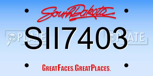 SII7403 South Dakota License Plate