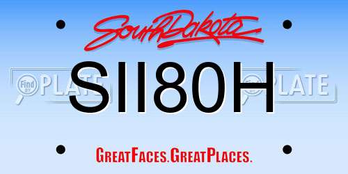 SII80H South Dakota License Plate