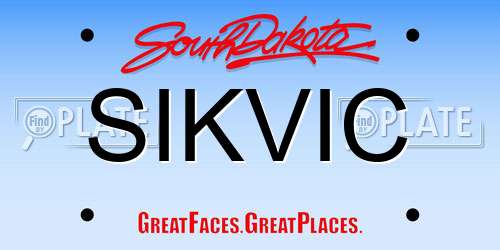 SIKVIC South Dakota License Plate