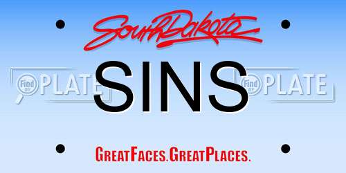 SINS South Dakota License Plate