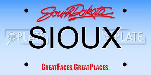 SIOUX South Dakota License Plate