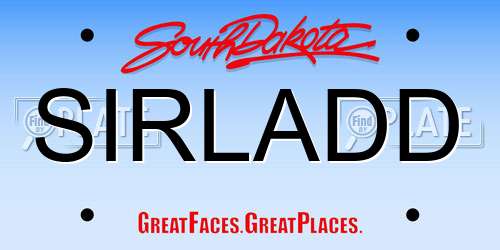 SIRLADD South Dakota License Plate