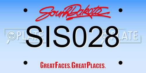 SIS028 South Dakota License Plate