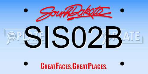 SIS02B South Dakota License Plate