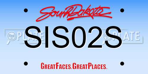 SIS02S South Dakota License Plate