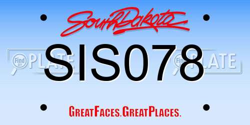 SIS078 South Dakota License Plate