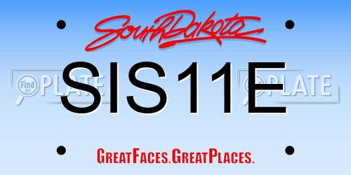 SIS11E South Dakota License Plate