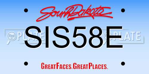 SIS58E South Dakota License Plate