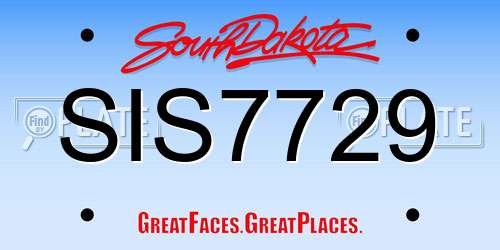 SIS7729 South Dakota License Plate