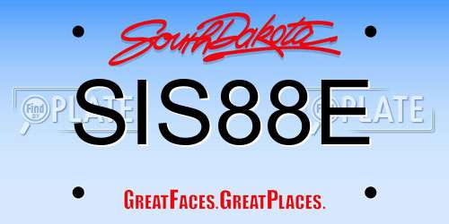 SIS88E South Dakota License Plate