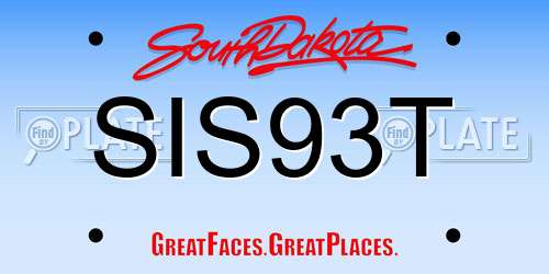 SIS93T South Dakota License Plate
