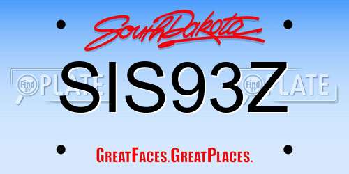 SIS93Z South Dakota License Plate