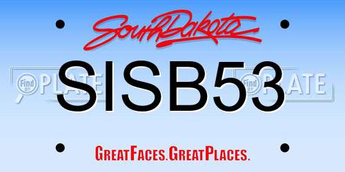 SISB53 South Dakota License Plate