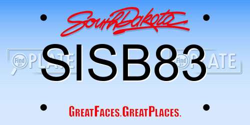 SISB83 South Dakota License Plate
