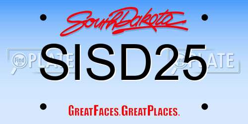 SISD25 South Dakota License Plate
