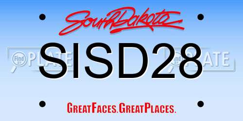 SISD28 South Dakota License Plate