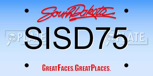 SISD75 South Dakota License Plate