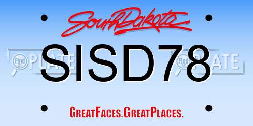 SISD78 South Dakota License Plate