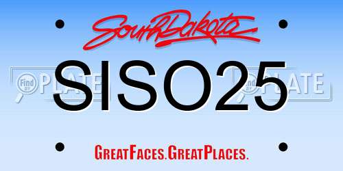 SISO25 South Dakota License Plate