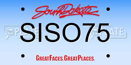 SISO75 South Dakota License Plate