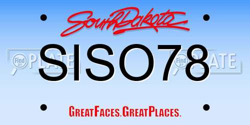 SISO78 South Dakota License Plate