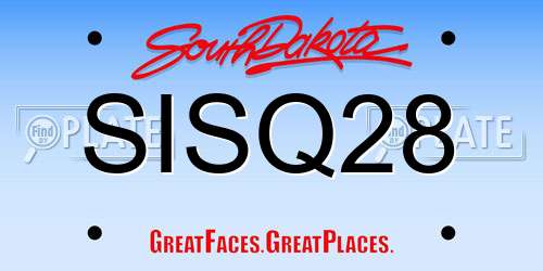 SISQ28 South Dakota License Plate