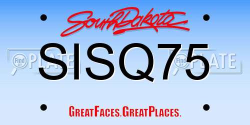SISQ75 South Dakota License Plate