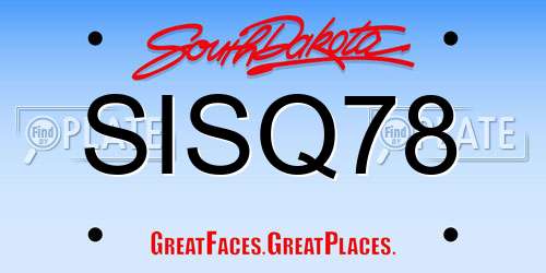 SISQ78 South Dakota License Plate