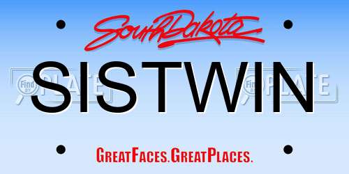 SISTWIN South Dakota License Plate
