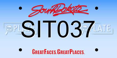 SIT037 South Dakota License Plate