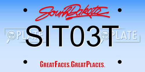 SIT03T South Dakota License Plate