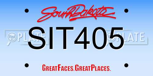SIT405 South Dakota License Plate