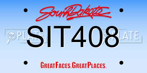 SIT408 South Dakota License Plate
