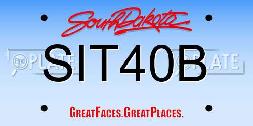 SIT40B South Dakota License Plate