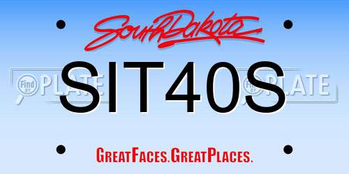 SIT40S South Dakota License Plate