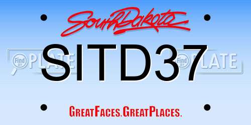 SITD37 South Dakota License Plate